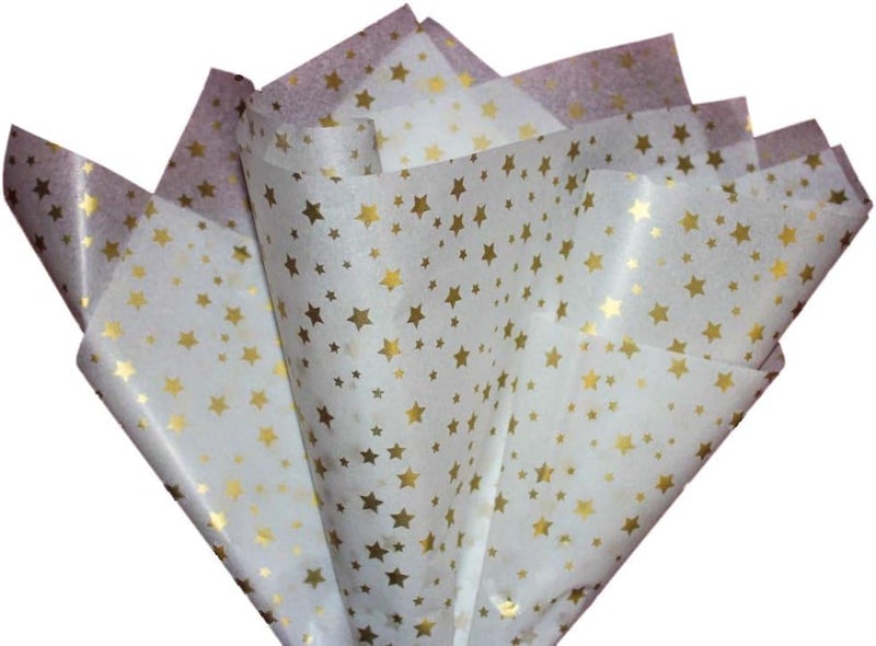 Ocean Tides Premium 75 Sheets (14 x 20 Inches) Valentine’s Wrapping Paper – Gift Wrapping Tissue Paper Bulk for Romantic Gifts, Crafts, & Birthdays – Colored Tissue Papers for Gift Bags, Gold Stars - Image 2